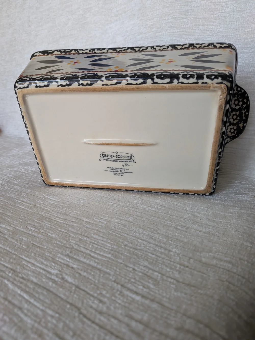 Presentable Ovenware By Tara Ceramic Baking Dish in Old World Black Hand Painted